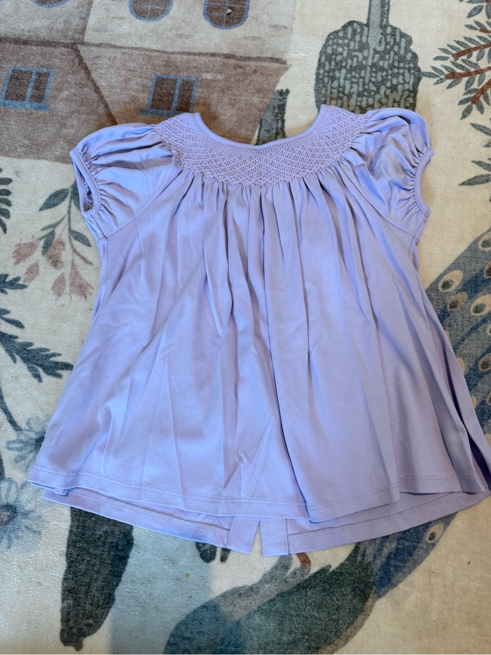 The Beaufort Bonnet Company Lilac Smocked Yoke Top